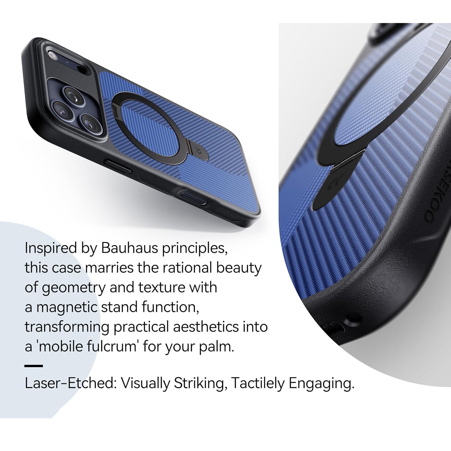 Geometric-Design for iPhone Case Heavy Duty with Ultra-Magnetic Stand [Military Drop Protective] [Compatible with MagSafe] Shockproof Slim Ring Holder